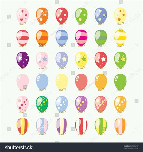 Set Colorful Balloons Vector Illustration Stock Vector Royalty Free