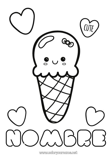 Kawaii Dibujos Para Colorear Personalizables Gratis Para Imprimir