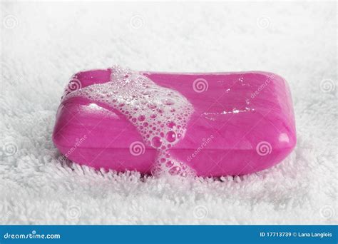 Pink soap bar stock image. Image of soap, foam, clean - 17713739