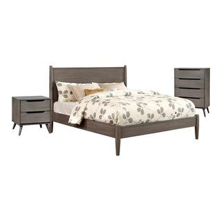 Foa Belkor Piece Gray Solid Wood Bedroom Set Cal King Nightstand