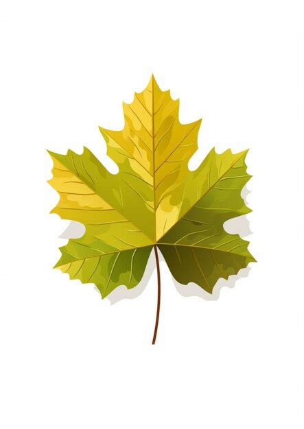 Premium AI Image Golden Age Illustration Of A Yellow Maple Leaf On