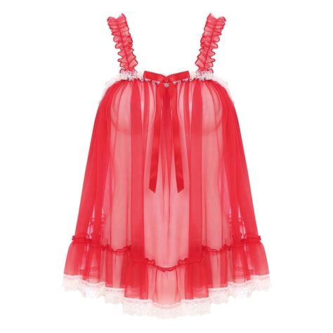 Women Tempting Lingerie Lace Sheer Babydoll Dress Underwear Nightwear Sleepwear EBay