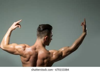 Naked Man Posing Studio On Dark Stock Photo Shutterstock