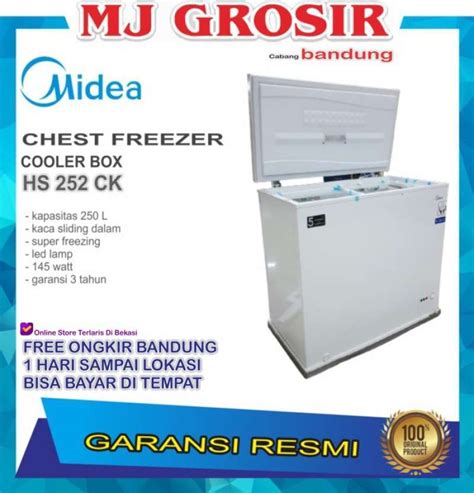 Promo Midea Hs 252 Ck Chest Freezer Box Hs252ck Lemari Pembeku 200