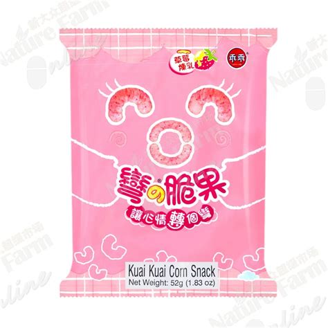 Guai Guai Corn Cracker Strawberry Flavor 52g Yami