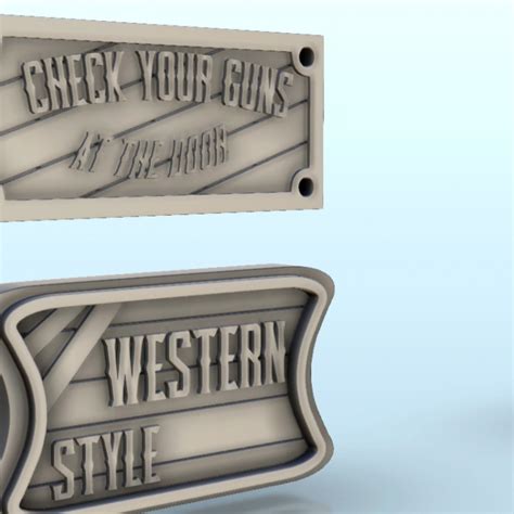 D Printable Wild West Set Of Signs Six Gun Sound Desperado Old