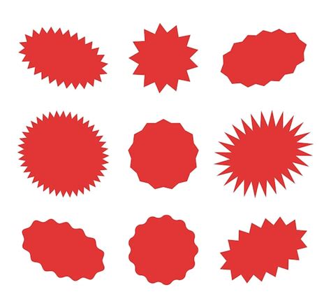 Premium Vector Starburst Red Speech Bubbles Bursting Sticker Promo