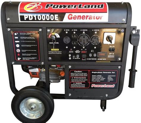 Powerland Pd10000e 10000 Watt 16hp Ohv Gas Powered Portable Generator With Electric Start