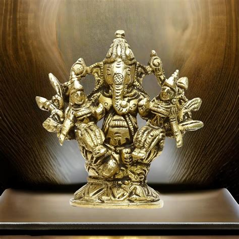 Buy Kraftskala Riddhi Siddhi Ganesh Brass Idol Handcrafted Divine