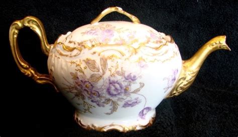 Limoges Teapots French Limoges Small Teapot W Purple White Flowers C