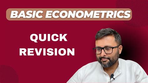 Econometrics Revision Quick And Short Revision Before Exams Basic