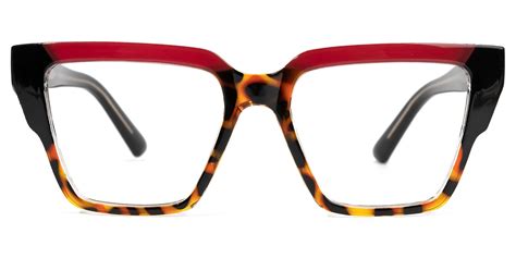 Sherwin Rectangle Red Tortoise Eyeglasses Vooglam