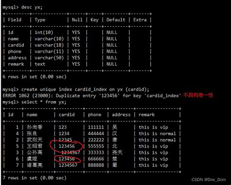 Mysql数据库索引create Table Test Csdn博客