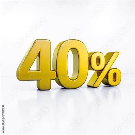 40 Percent Discount 3d Sign On White Background Special Offer 40