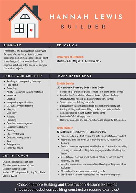 Builder Resume Samples & Templates [PDF+DOC] 2024 | Builder Resumes Bot