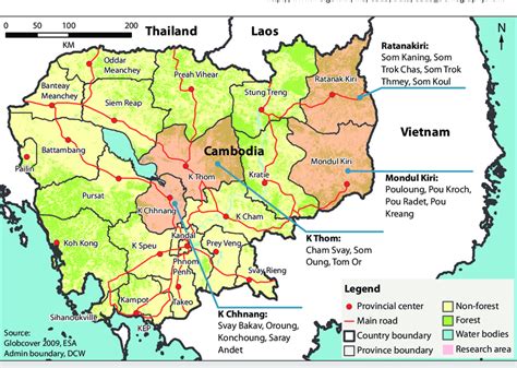 Map Of Cambodia Farming