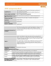 Unit Authorised Assignment Brief For Learning Aim A Website