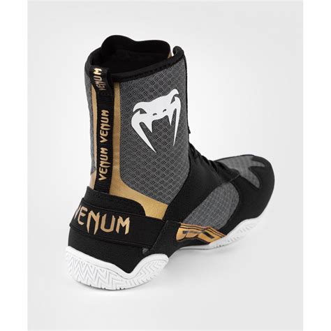 Боксерки Venum Elite Черно/Бело/Золотые купить в интернет-магазине MMAWear