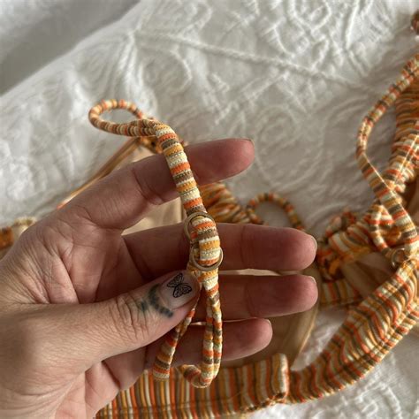 Stripey Cotton On Body Bikini Top Balcony Bikini Depop