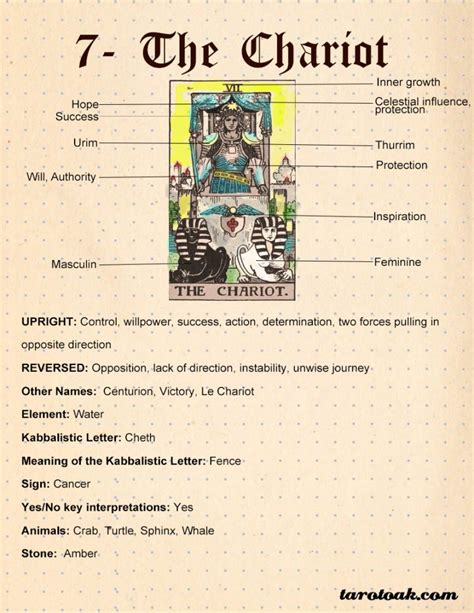 The Chariot Tarot Card Meaning and symbolism