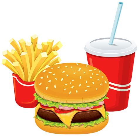 Hamburger Fries And Cola Png