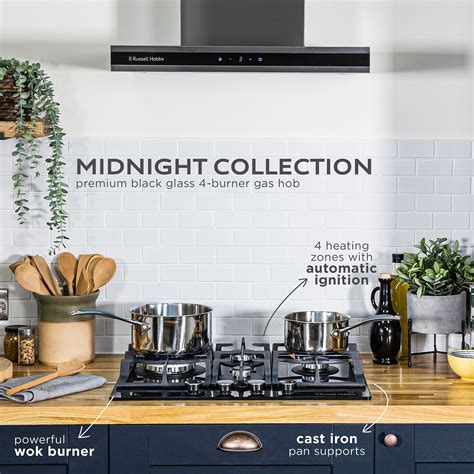 Russell Hobbs 60cm Gas Hob - Black RH60GH403DS | Appliances Direct