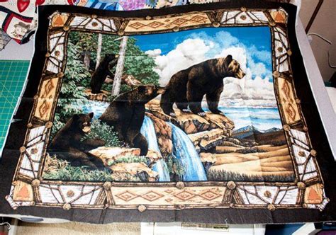 Grizzly Bear Fabric Panel For Quilting Goes With Bear Pillow Panels