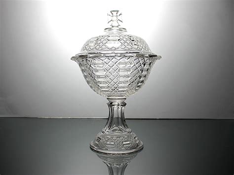 Eapg Covered Compote Bowl Bryce Walker And Co Imperial Maltese Cross Pressed Glass Ladder