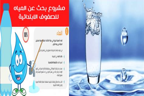 مشروع بحث عن المياه للابتدائي مقدمة وعناصر ومحتوى نماذج استرشادية للطلاب