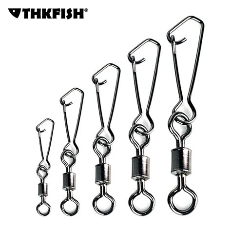 Thkfish Pcs Rolling Swivels With Hooked Snap Fishing Accessories Kg