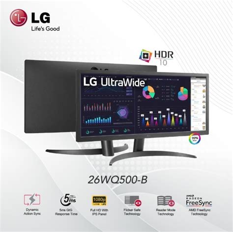 LG 26 UltraWide FHD HDR10 IPS Monitor With AMD