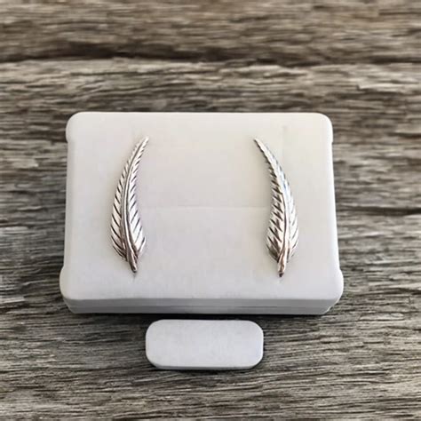 Sterling Silver Feather Earrings Aching Arms