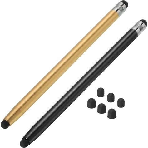 Lot De 2 Stylets Pour Écrans Tactiles Avec 6 Embouts Supplémentaires