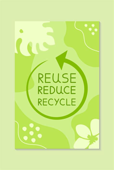 Reuse Reduce Recycle Sign On Trendy Background Ecology Poster