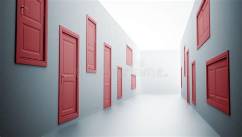 Download Hallway With Many Doors Stock Illustration Image Of