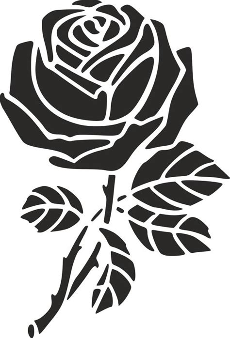 Rose Dxf Rose Svg Cut File Rose Flower Svg Dxf Cdr Svg Ai File For