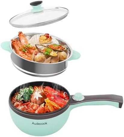 Audecook Hot Pot Electric Mini Electric Skillet Portable Nonstick Sauté Pan with Power