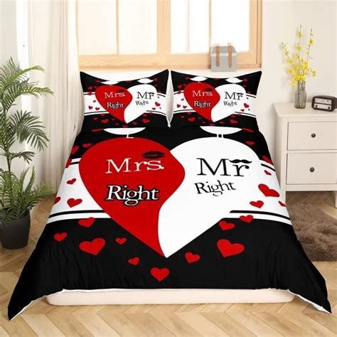 Mr Mrs Housse De Couette King And Queen Parure De Lit X Cm Pour