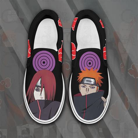 Akatsuki Nagato Pain Slip On Sneakers Naruto Custom Anime Shoes PN12