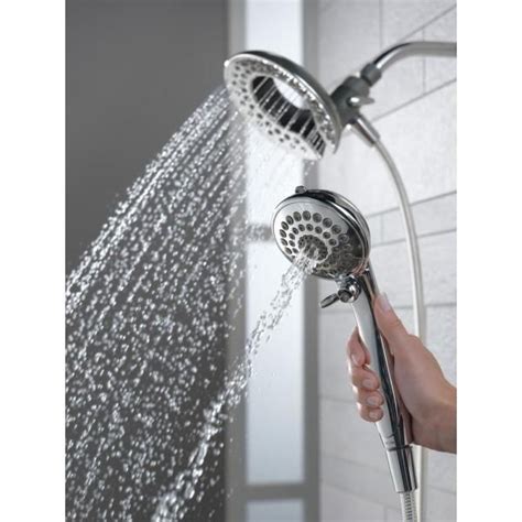 Delta In2ition 5 Spray Patterns 175 Gpm 681 In Wall Mount Dual Shower Heads In Chrome 75583c