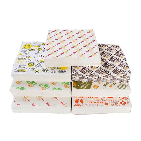 Custom Hamburger Packaging Paper Printing Wrapping Sandwich Greaseproof