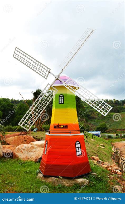 Colorful Windmills Stock Image Image Of Windmill Island 41474793