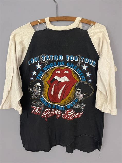 Rolling Stones Tour Concert T Shirt Raglan Fade Gem