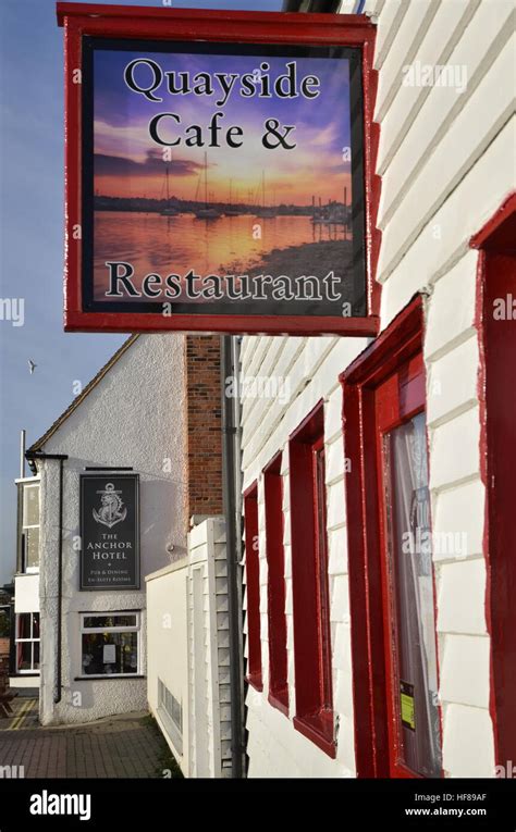 The Quayside Cafe And Anchor Public House On The Quayside In Burnham On Crouch In Essex Stock