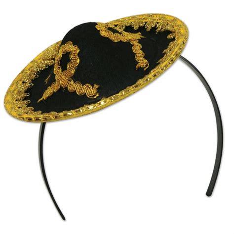 Diadeem Met Mini Sombrero Zwarte Haarband Met Daarop Een Zwart Met