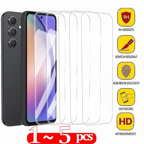 1 5 Pi Ces Verre Tremp Transparent Pour Samsung Galaxy A54 5G