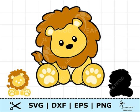 Cute Lion Svg Lion Png Cricut Cut Files Layered Files Etsy