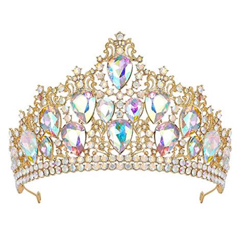 Sweetv Tiaras And Crowns For Women Iridescent Crystal Queen Crown