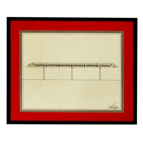 Bob Gurr signed original Monorail concept art.