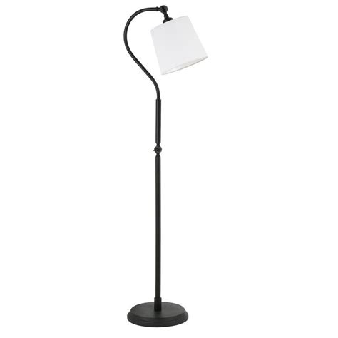 Meyer Cross Harland In Blackened Bronze Arc Floor Lamp With Fabric